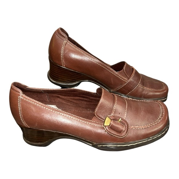 Naturalizer Leather Loafers Size 7.5 Olla Square Toe Slip On Shoes - Picture 6 of 16